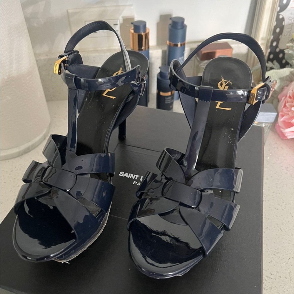 YSL Tribute Leather Platform Sandals
